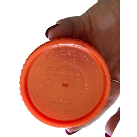 Starbucks Limited Edition Halloween 2022 Pearlized Studded 24 Oz. Cup Orange New - Picture 4 of 8